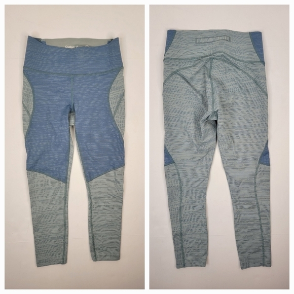 Outdoor Voices Sz XS Leggings Back Pocket Blue Gray Colorblock - Picture 1 of 6